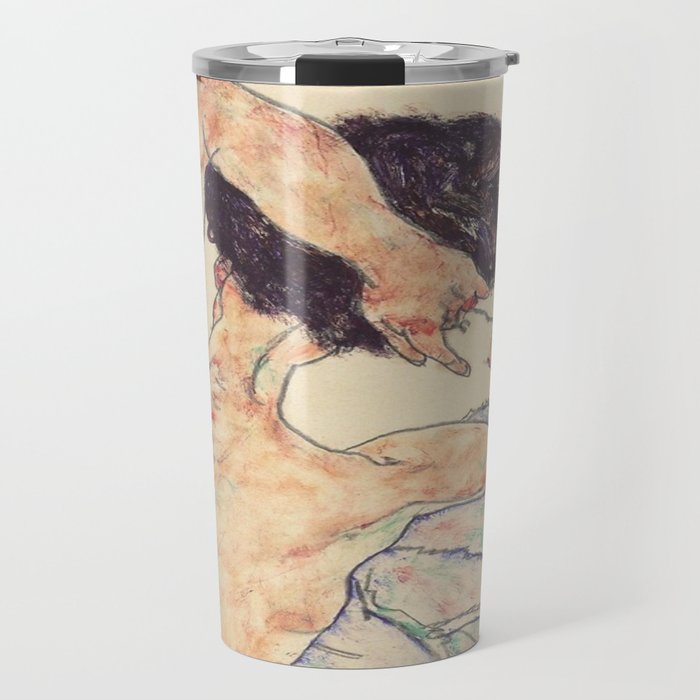 Egon Schiele Art Print - Sitting Back Travel Mug