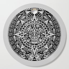 Mayan Calendar // Light Grey Cutting Board