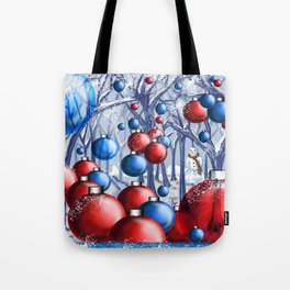 Christmas Ornament Forest Tote Bag