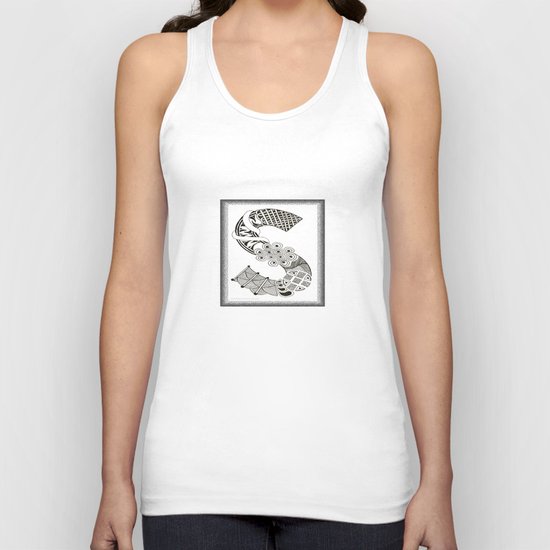 Zentangle S Monogram Alphabet Illustration Unisex Tank Top