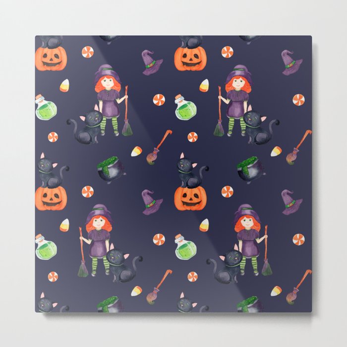 Halloween Pattern Metal Print