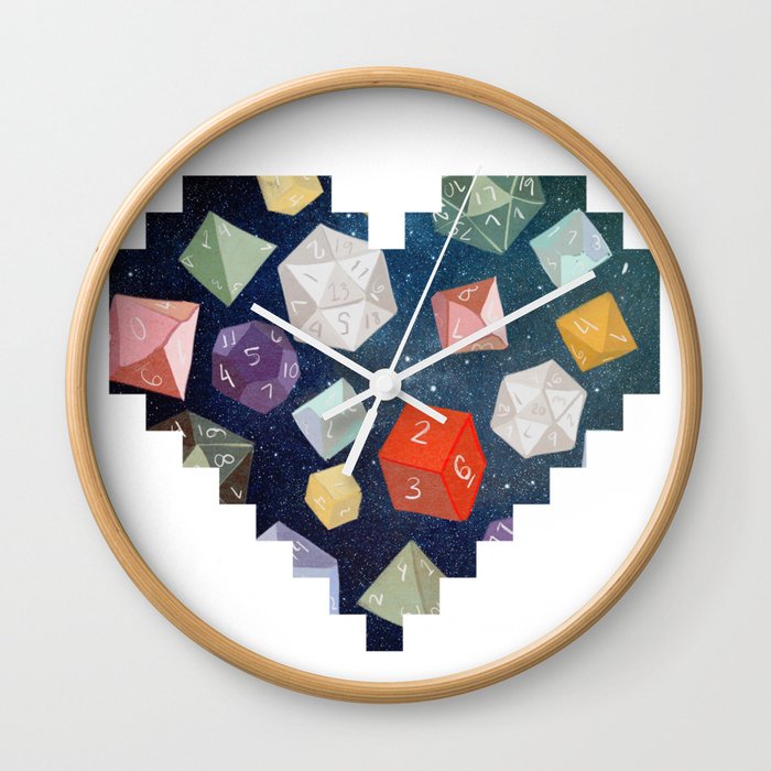 Heart of Dice Wall Clock