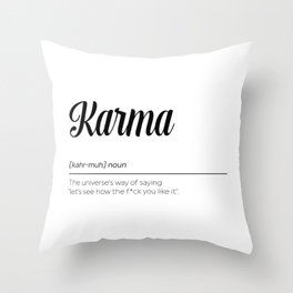 Karma Definition Throw Pillow