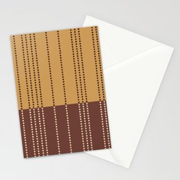 Spotted Stripes, Mustard and Terracotta Stationery Card
