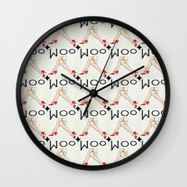 Woo Wall Clock | Sexy, Sign, Shoes, Vintageclothing, Redhighheels, Redshoes, Photo, Stockings, Color, Clothingstore 