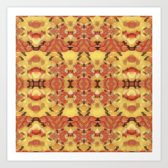 Infinity Design Gold and Orange Art Print