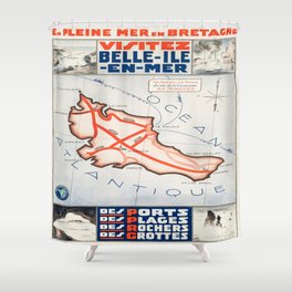 Vintage poster - Belle ile en Mer Shower Curtain