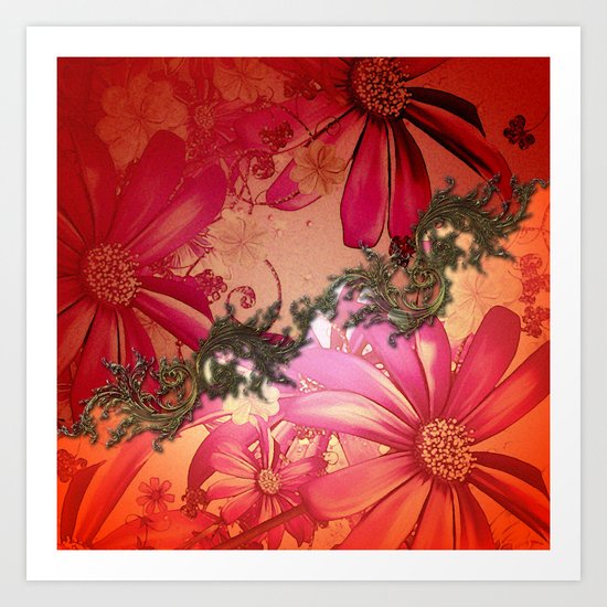 Red flowers Art Print