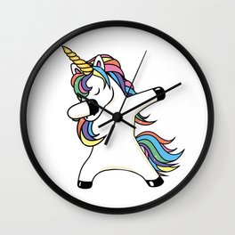 Dabbing Unicorn Wall Clock