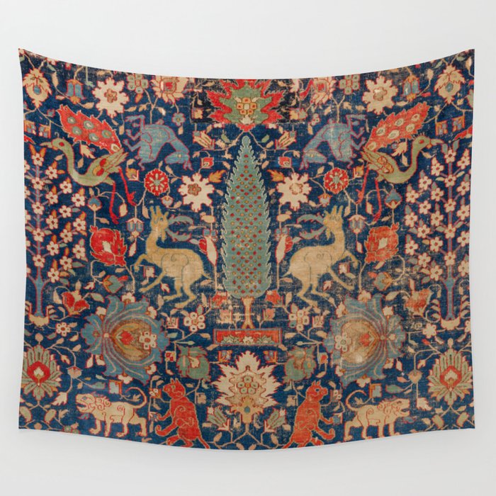 17th Persian Print with Animals Wall Tapestry by Art | Society6