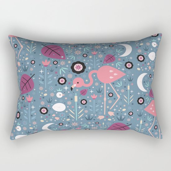 Flamingo & Chick Rectangular Pillow