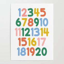 Numbers Poster - Colorful 123 Nursery Prints Poster