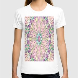 Purple Floral Kaleidoscope Abstract T Shirt