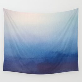 Ocean Mist - Abstract Watercolor Painting Blue and White Wall Tapestry