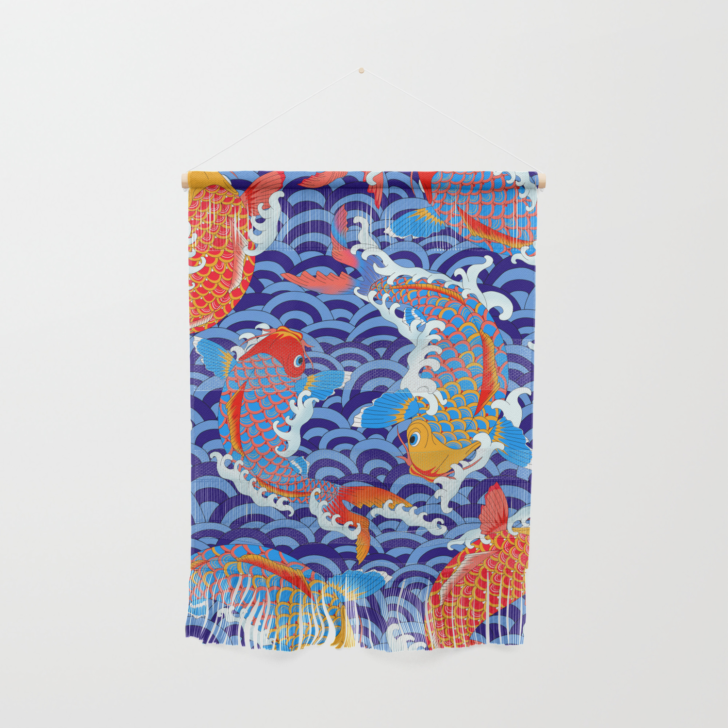 Koi Fish Japanese Tattoo Style Pattern Wall Hanging By Martaolgaklara Society6