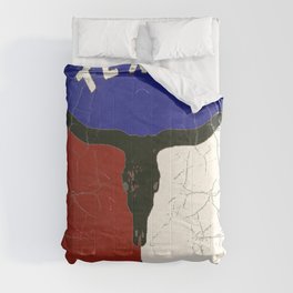 Texas State Flag Longhorn Antique Style Pattern Art Comforter