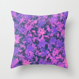 Ethereal Flowers Pink and Purple  Throw Pillow