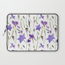 purple iris watercolor pattern Laptop Sleeve