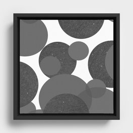 Geometrical black white abstract glitter shapes Framed Canvas