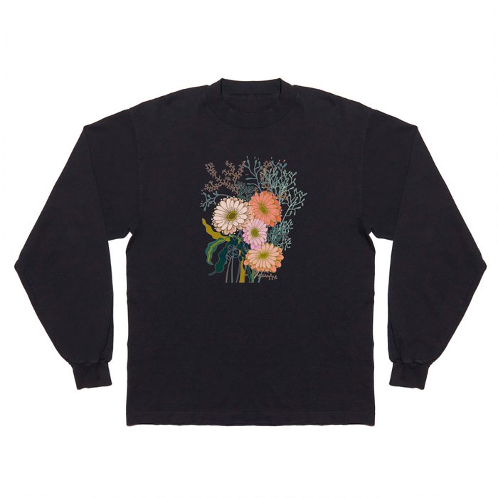 Vintage Bouquet of flowers in warm green colors Long Sleeve T Shirt
