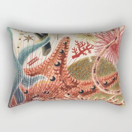 Great Barrier Reef Echinoderms from The Great Barrier Reef of Australia (1893) by William Saville-Kent (1845-1908) Rectangular Pillow
