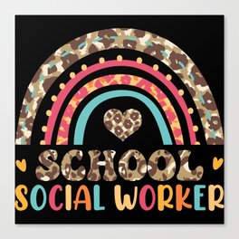 School social worker rainbow pattern Canvas Print