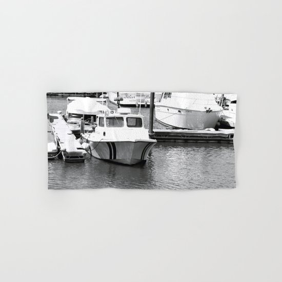 Boats BW Hand & Bath Towel