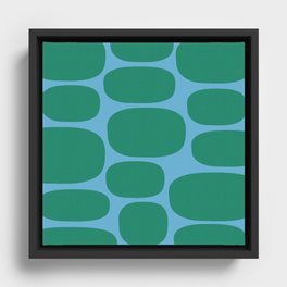 Modernist Spots 254 Green and Blue Framed Canvas