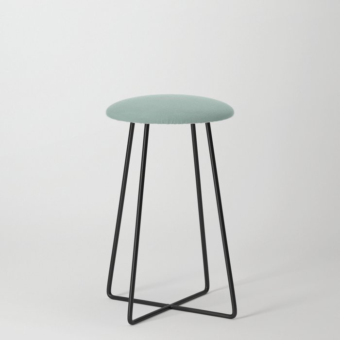 Pastel Aqua Blue Green Solid Color Hue Shade - Patternless Counter Stool