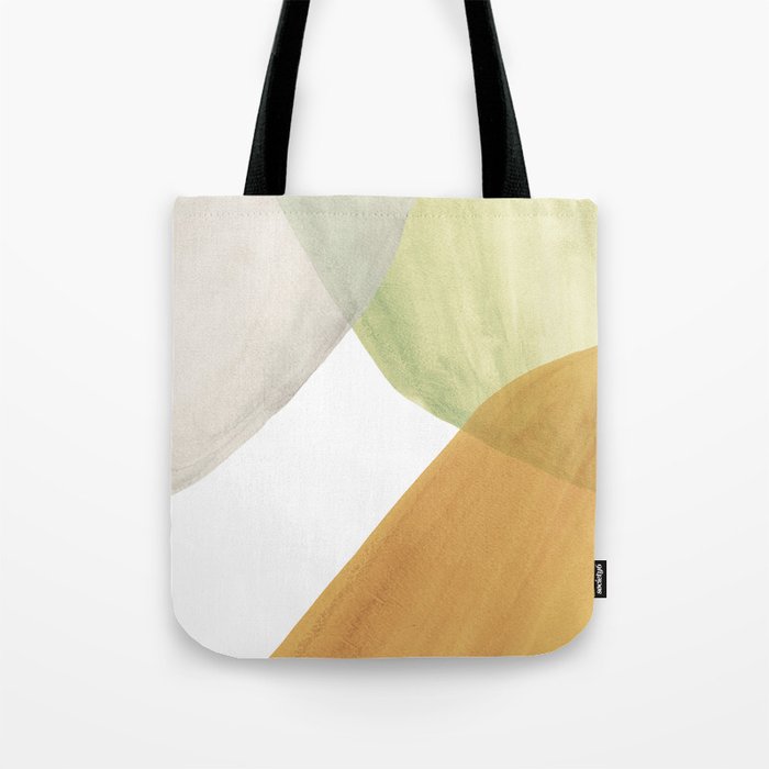 Terracotta and green tone abstract shapes Tote Bag