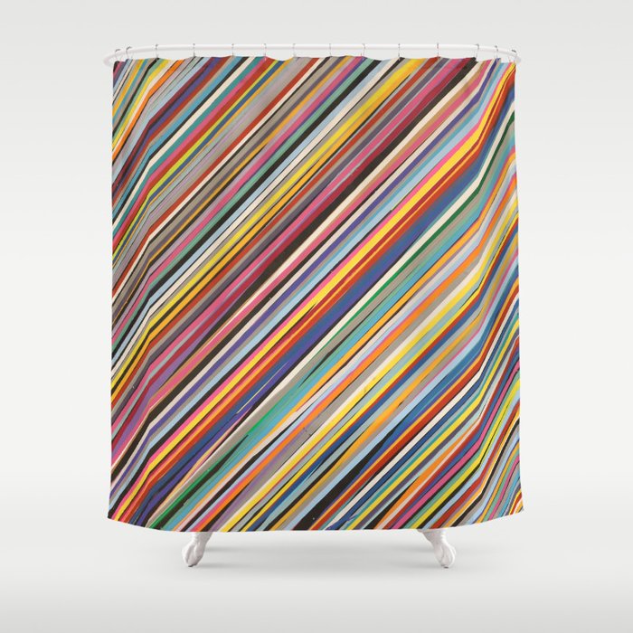 diagonal stripe Shower Curtain