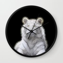 Spiked White Bengal Tiger Wall Clock