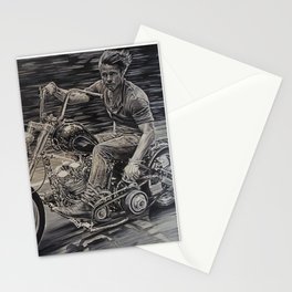 Brad Pitt on a motorcycle Stationery Cards
