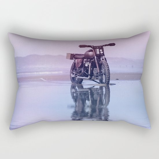 Where the Journey begins Motorcycle at the Water Sunset Rectangular Pillow