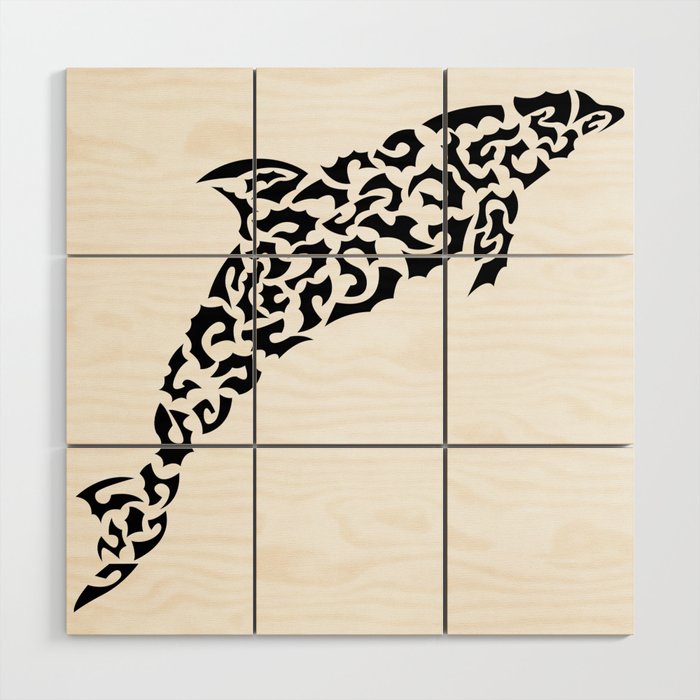 Dolphin in shapes Wood Wall Art