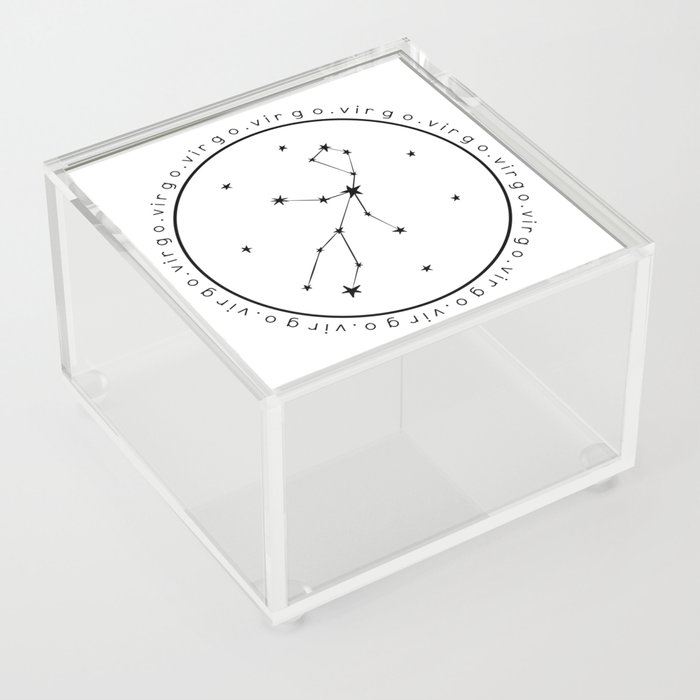Virgo Zodiac | Black & White Circle Acrylic Box