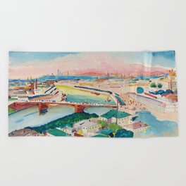 Wassily Kandinsky Blick auf Moskau (1915) Classic Design Abstract Decor Beach Towel