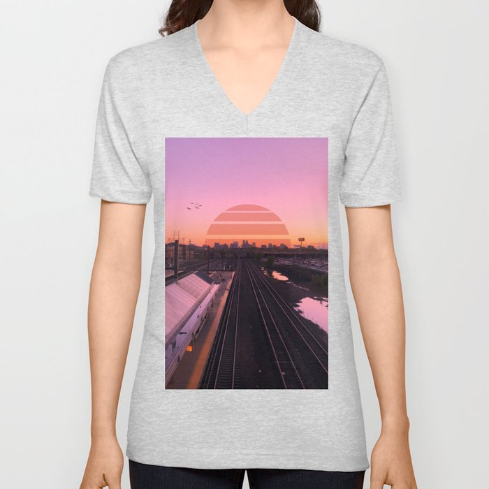 N.Y. Sundown V Neck T Shirt
