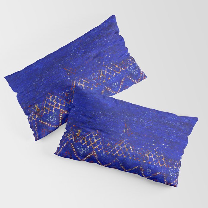 -A5- Royal Calm Blue Bohemian Moroccan Artwork. Pillow Sham