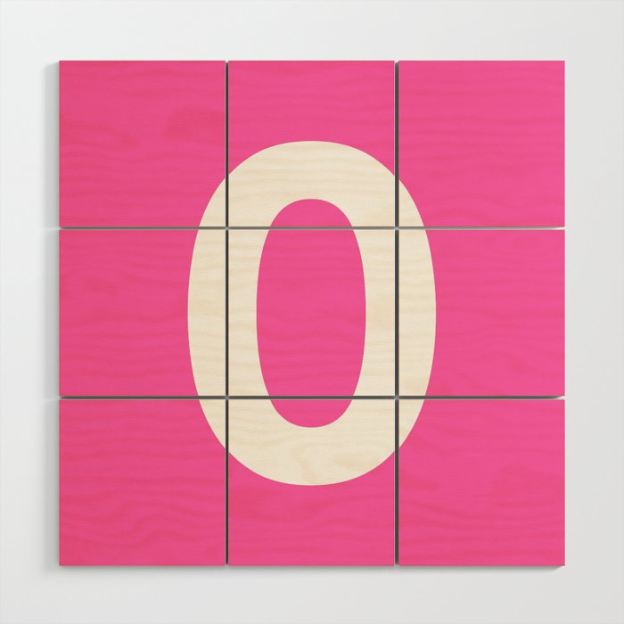 Number 0 (White & Pink) Wood Wall Art