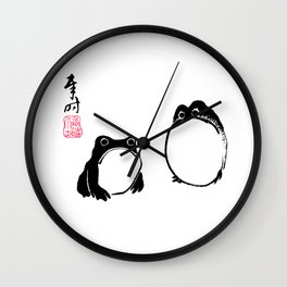 Matsumoto Hoji Frogs  Wall Clock | Grumpyfrog, Japanese, Avant, Stickerpack, Meme, Toads, Woodblock, Garde, Sadfrog, Gloomy 