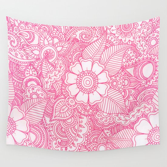 Pink Wall Tapestry henna design - pink wall tapestryhaleyivers | society6 Pink Wall Tapestry henna design - pink wall tapestryhaleyivers | society6