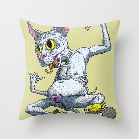Jewcat Throw Pillow