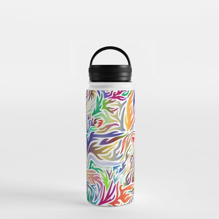 Abstract multi colour flames. Water Bottle