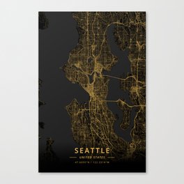Seattle, United States - Gold Canvas Print