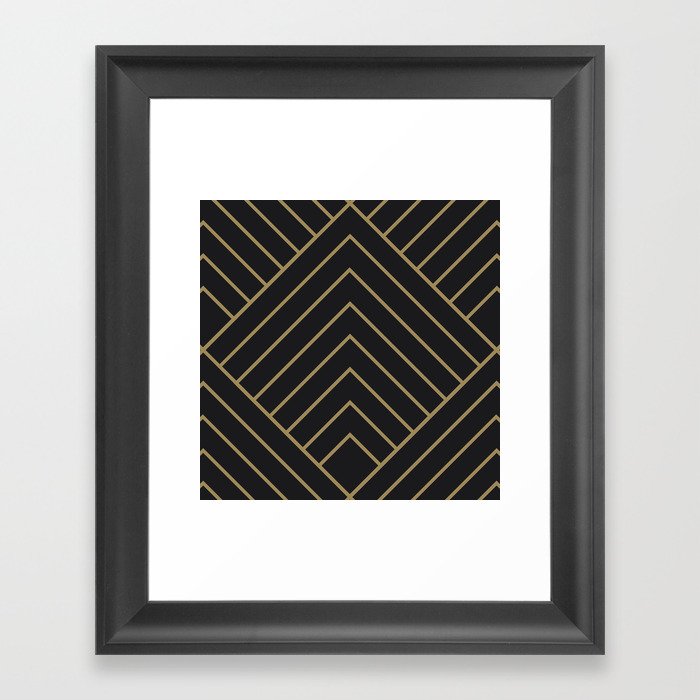 form x anvil | pyramid | gold on charcoal Framed Art Print