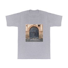 Old abandoned door with a weathered wall T Shirt