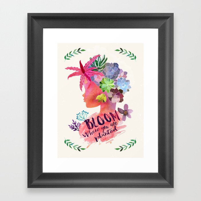 Bloom where you are planted Framed Art Print