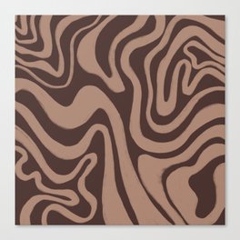 70s 60s Brown + Tan Liquid Swirl Canvas Print