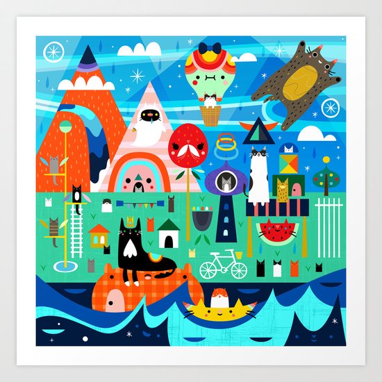 Kitty Island Art Print